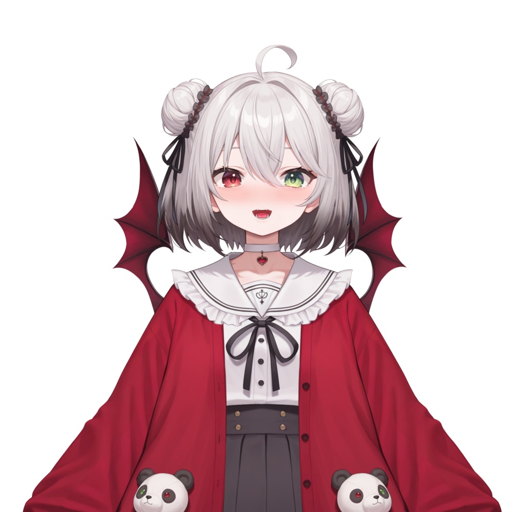 【限定一点Live2Dモデル】パンダJK 少女 赤外コート | VTuber専用 1点限り