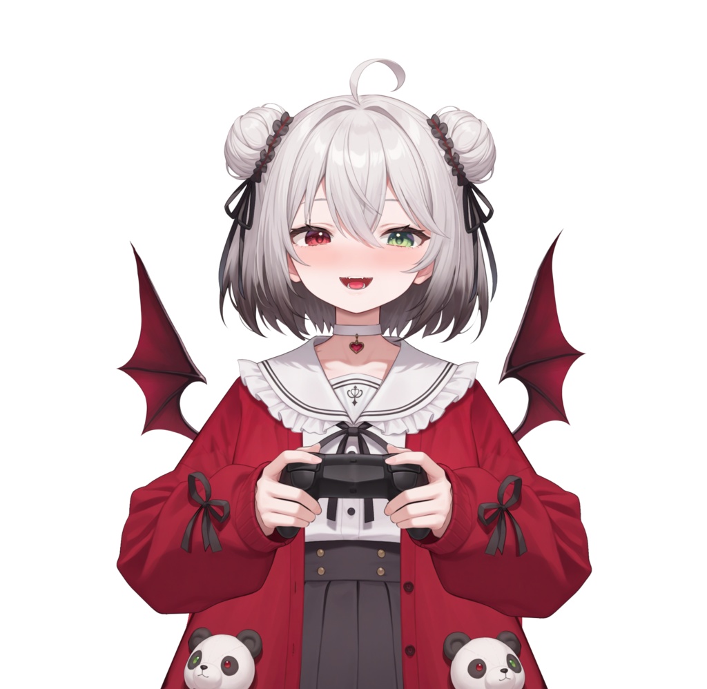 【限定一点Live2Dモデル】パンダJK 少女 赤外コート | VTuber専用 1点限り