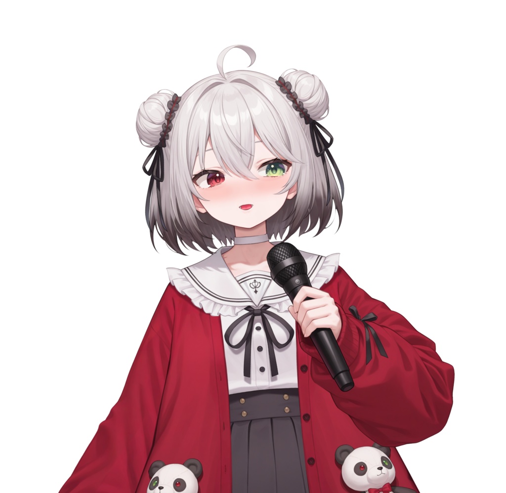 【限定一点Live2Dモデル】パンダJK 少女 赤外コート | VTuber専用 1点限り