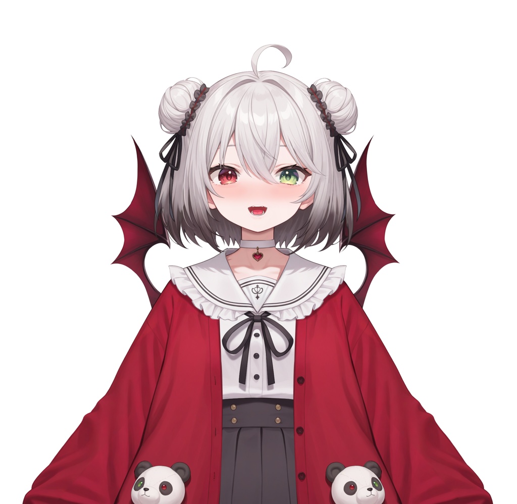 【限定一点Live2Dモデル】パンダJK 少女 赤外コート | VTuber専用 1点限り