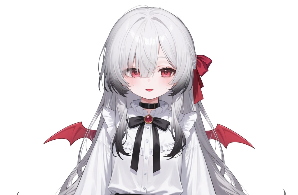 【Live2Dモデル】白髪地雷系吸血鬼女の子 可愛い | VTuber专用 限定一点