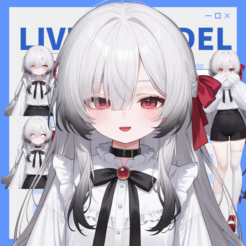 【Live2Dモデル】白髪地雷系吸血鬼女の子 可愛い | VTuber专用 限定一点
