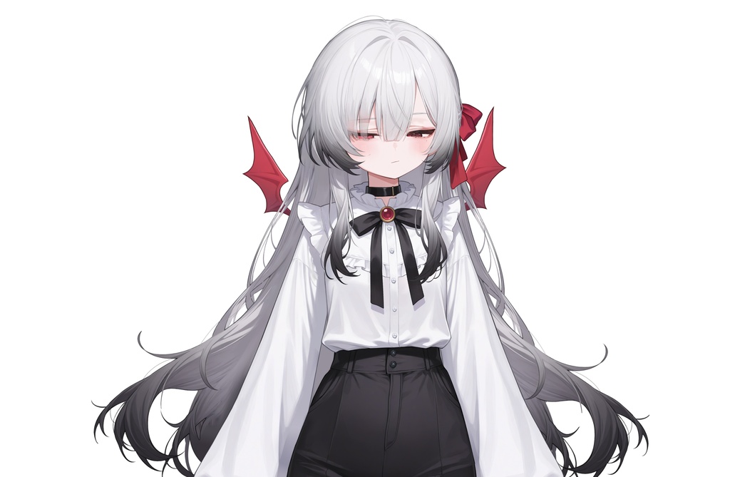 【Live2Dモデル】白髪地雷系吸血鬼女の子 可愛い | VTuber专用 限定一点
