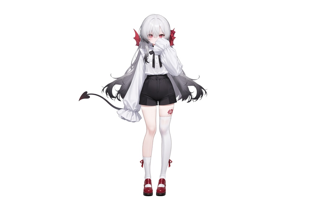 【Live2Dモデル】白髪地雷系吸血鬼女の子 可愛い | VTuber专用 限定一点