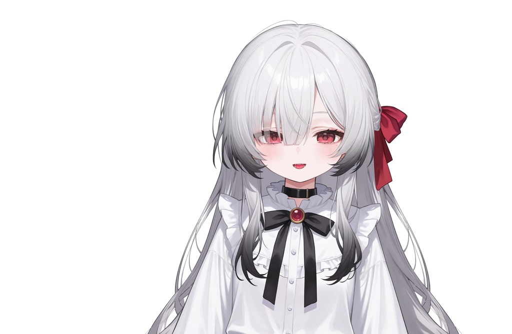 【Live2Dモデル】白髪地雷系吸血鬼女の子 可愛い | VTuber专用 限定一点