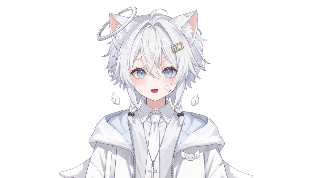 【live2d汎用モデル】天使・白髪・正太・多表情対応・VTS対応 | Angel, White Hair, Shota | Multi-expression | VTS Compatible