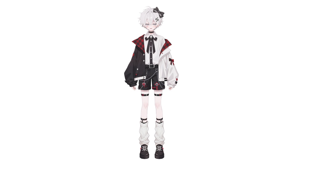 【live2d汎用モデル】白髪・正太・ボウ・可愛い・多表情対応・VTS対応 | White Hair, Shota, Bow, Cute | Multi-expression | VTS Compatible