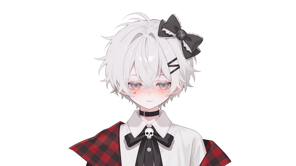 【live2d汎用モデル】白髪・正太・ボウ・可愛い・多表情対応・VTS対応 | White Hair, Shota, Bow, Cute | Multi-expression | VTS Compatible