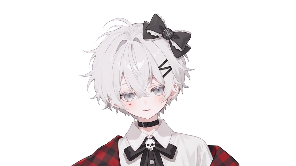 【live2d汎用モデル】白髪・正太・ボウ・可愛い・多表情対応・VTS対応 | White Hair, Shota, Bow, Cute | Multi-expression | VTS Compatible