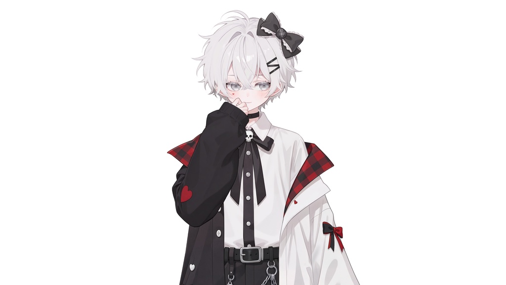 【live2d汎用モデル】白髪・正太・ボウ・可愛い・多表情対応・VTS対応 | White Hair, Shota, Bow, Cute | Multi-expression | VTS Compatible