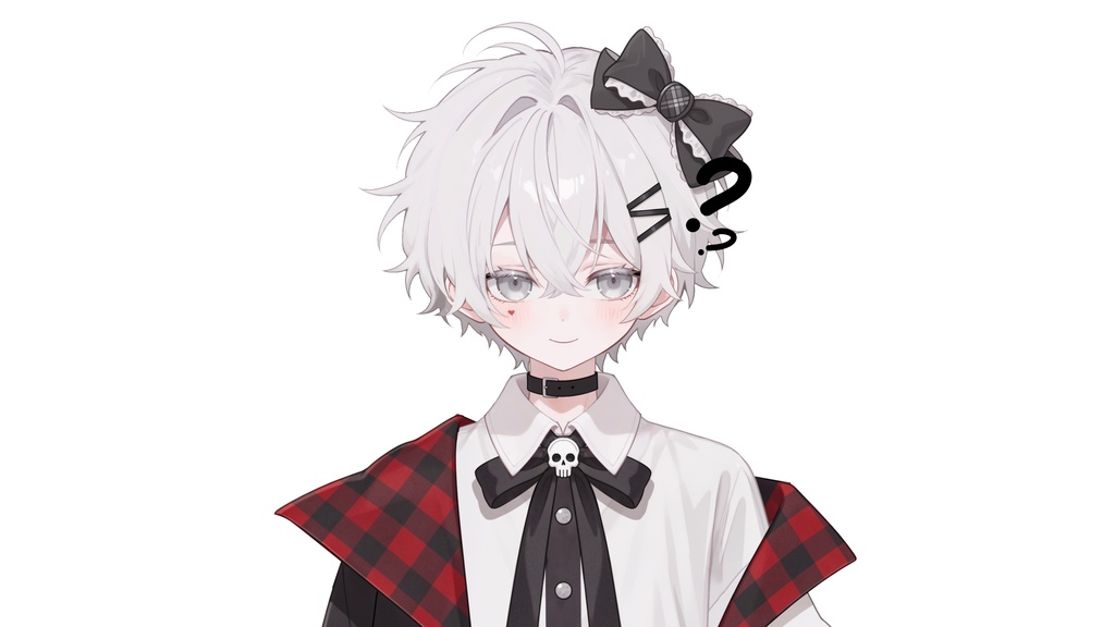 【live2d汎用モデル】白髪・正太・ボウ・可愛い・多表情対応・VTS対応 | White Hair, Shota, Bow, Cute | Multi-expression | VTS Compatible