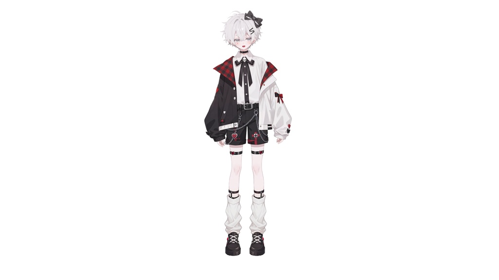 【live2d汎用モデル】白髪・正太・ボウ・可愛い・多表情対応・VTS対応 | White Hair, Shota, Bow, Cute | Multi-expression | VTS Compatible