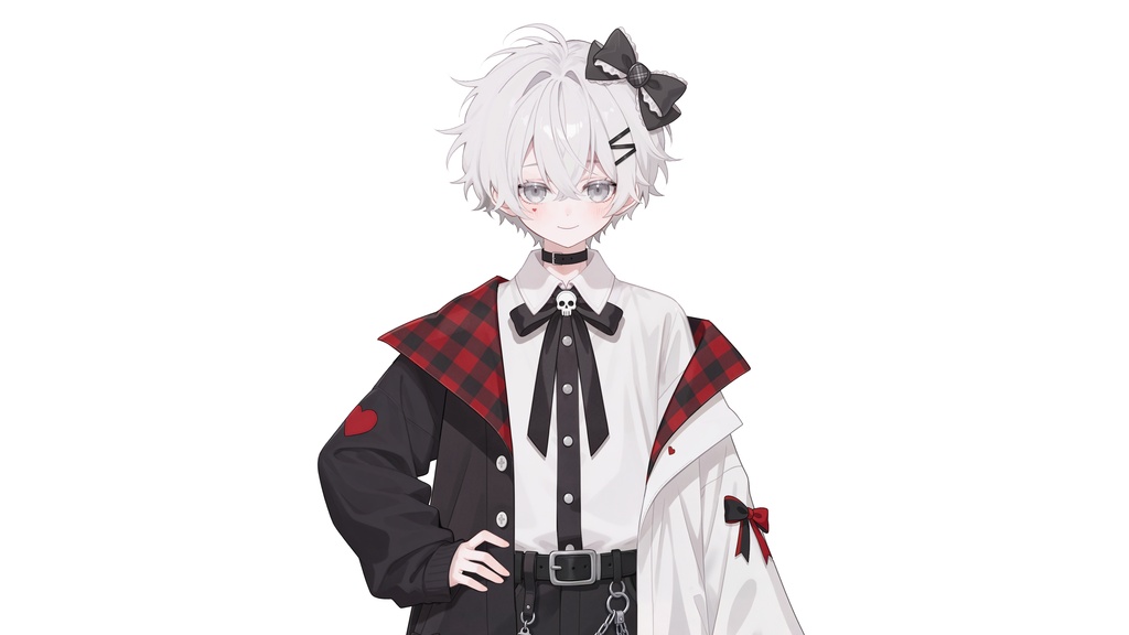 【live2d汎用モデル】白髪・正太・ボウ・可愛い・多表情対応・VTS対応 | White Hair, Shota, Bow, Cute | Multi-expression | VTS Compatible