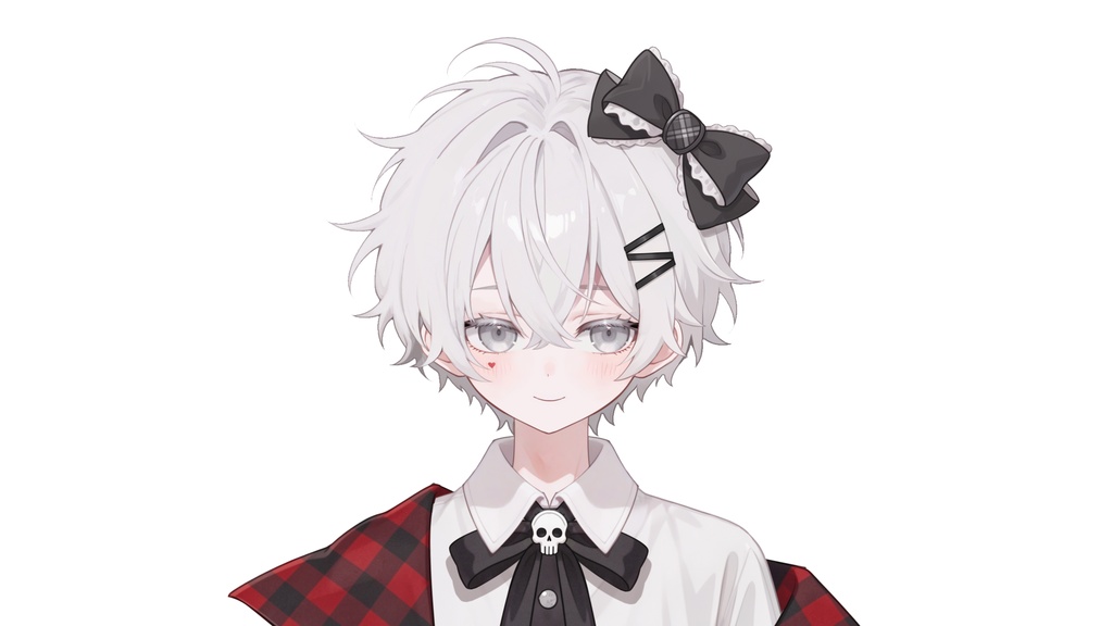 【live2d汎用モデル】白髪・正太・ボウ・可愛い・多表情対応・VTS対応 | White Hair, Shota, Bow, Cute | Multi-expression | VTS Compatible