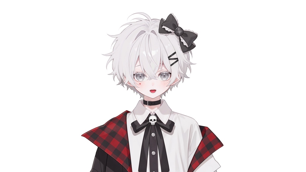 【live2d汎用モデル】白髪・正太・ボウ・可愛い・多表情対応・VTS対応 | White Hair, Shota, Bow, Cute | Multi-expression | VTS Compatible
