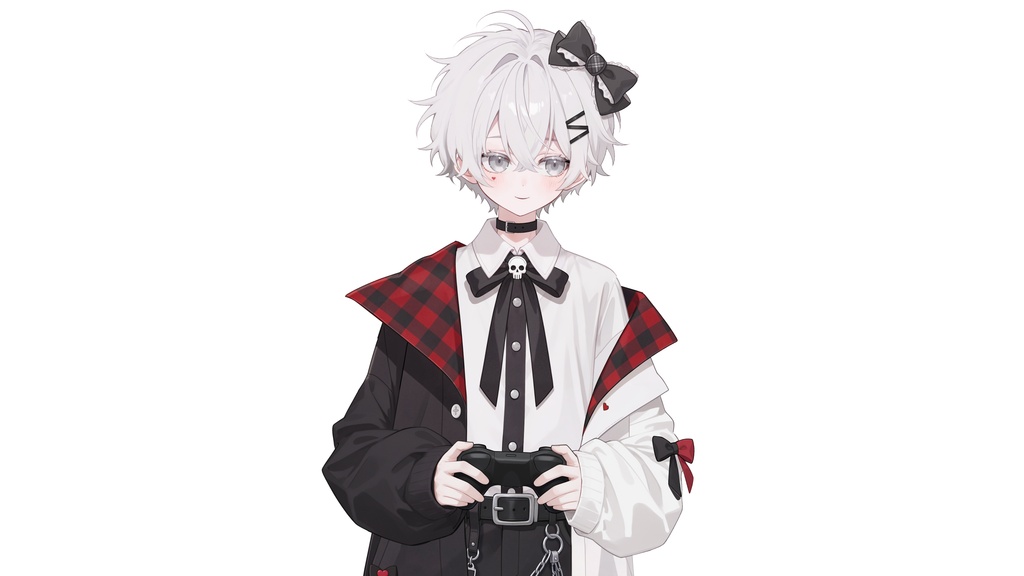 【live2d汎用モデル】白髪・正太・ボウ・可愛い・多表情対応・VTS対応 | White Hair, Shota, Bow, Cute | Multi-expression | VTS Compatible