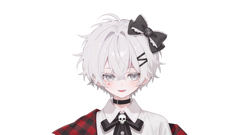 【live2d汎用モデル】白髪・正太・ボウ・可愛い・多表情対応・VTS対応 | White Hair, Shota, Bow, Cute | Multi-expression | VTS Compatible