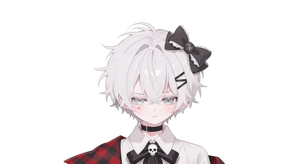 【live2d汎用モデル】白髪・正太・ボウ・可愛い・多表情対応・VTS対応 | White Hair, Shota, Bow, Cute | Multi-expression | VTS Compatible