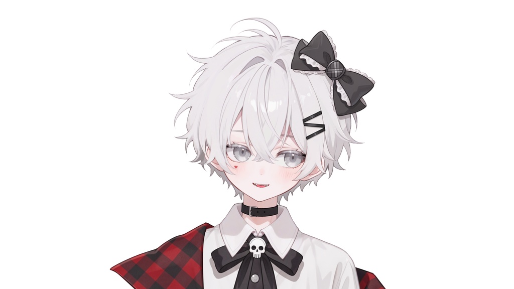 【live2d汎用モデル】白髪・正太・ボウ・可愛い・多表情対応・VTS対応 | White Hair, Shota, Bow, Cute | Multi-expression | VTS Compatible