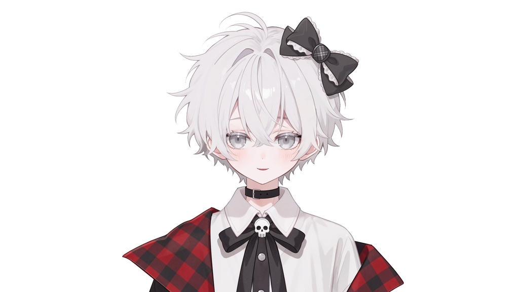 【live2d汎用モデル】白髪・正太・ボウ・可愛い・多表情対応・VTS対応 | White Hair, Shota, Bow, Cute | Multi-expression | VTS Compatible