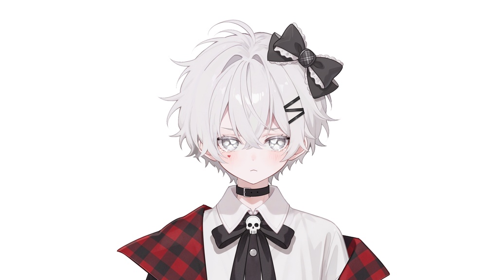 【live2d汎用モデル】白髪・正太・ボウ・可愛い・多表情対応・VTS対応 | White Hair, Shota, Bow, Cute | Multi-expression | VTS Compatible