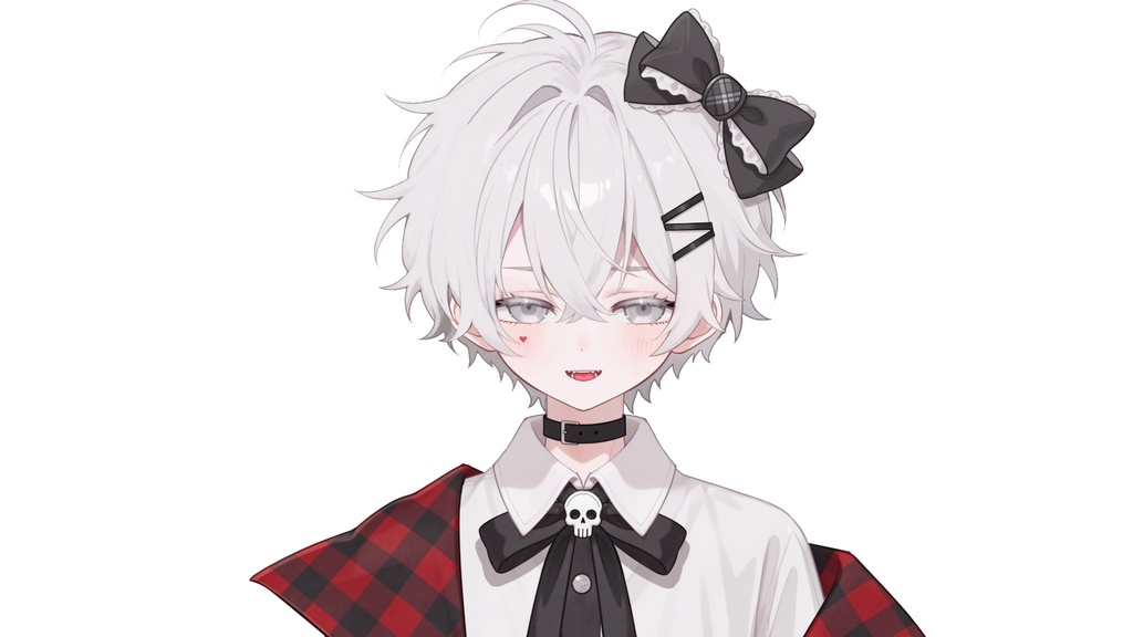 【live2d汎用モデル】白髪・正太・ボウ・可愛い・多表情対応・VTS対応 | White Hair, Shota, Bow, Cute | Multi-expression | VTS Compatible