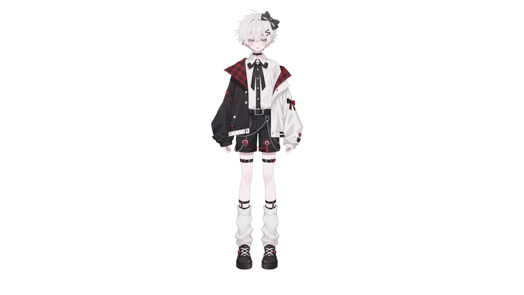 【live2d汎用モデル】白髪・正太・ボウ・可愛い・多表情対応・VTS対応 | White Hair, Shota, Bow, Cute | Multi-expression | VTS Compatible