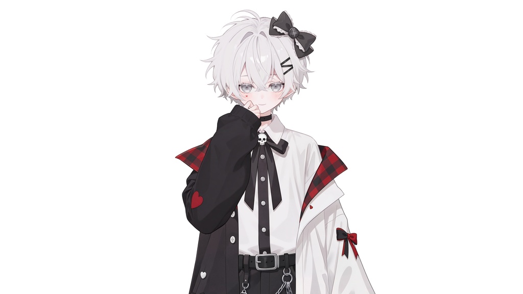 【live2d汎用モデル】白髪・正太・ボウ・可愛い・多表情対応・VTS対応 | White Hair, Shota, Bow, Cute | Multi-expression | VTS Compatible