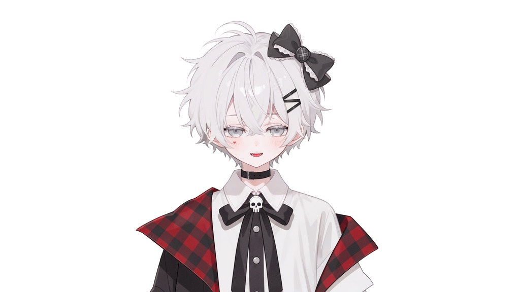 【live2d汎用モデル】白髪・正太・ボウ・可愛い・多表情対応・VTS対応 | White Hair, Shota, Bow, Cute | Multi-expression | VTS Compatible