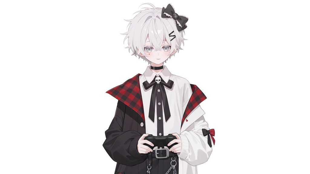 【live2d汎用モデル】白髪・正太・ボウ・可愛い・多表情対応・VTS対応 | White Hair, Shota, Bow, Cute | Multi-expression | VTS Compatible
