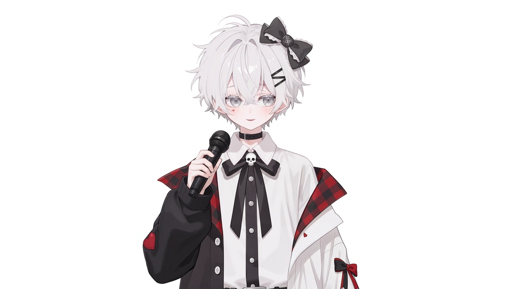 【live2d汎用モデル】白髪・正太・ボウ・可愛い・多表情対応・VTS対応 | White Hair, Shota, Bow, Cute | Multi-expression | VTS Compatible