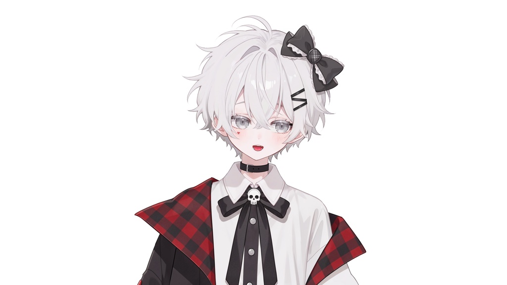 【live2d汎用モデル】白髪・正太・ボウ・可愛い・多表情対応・VTS対応 | White Hair, Shota, Bow, Cute | Multi-expression | VTS Compatible