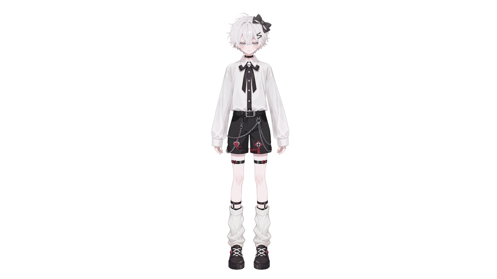 【live2d汎用モデル】白髪・正太・ボウ・可愛い・多表情対応・VTS対応 | White Hair, Shota, Bow, Cute | Multi-expression | VTS Compatible