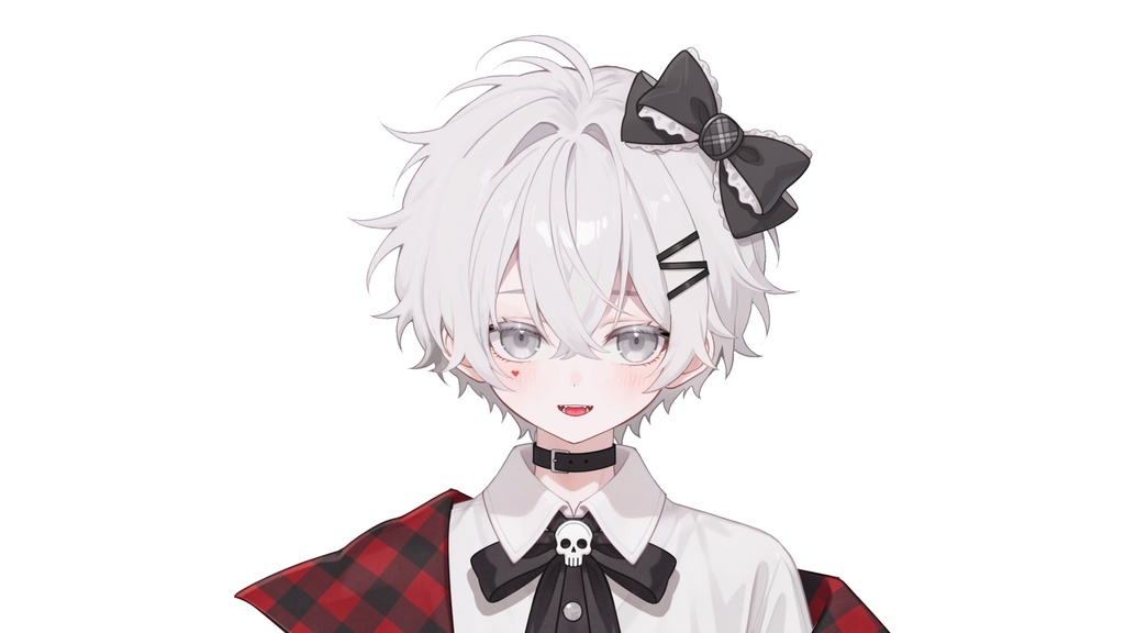 【live2d汎用モデル】白髪・正太・ボウ・可愛い・多表情対応・VTS対応 | White Hair, Shota, Bow, Cute | Multi-expression | VTS Compatible