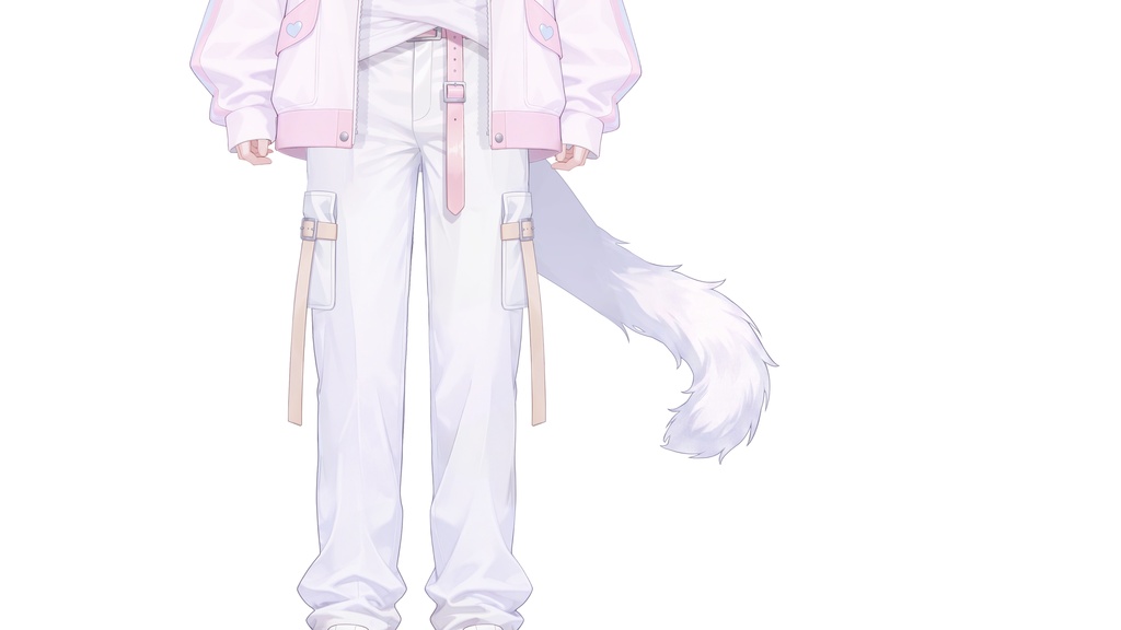 【live2d汎用モデル】白髪少年・猫耳猫尾・多表情対応・VTS対応 | White-haired Boy with Cat Ears & Tail
