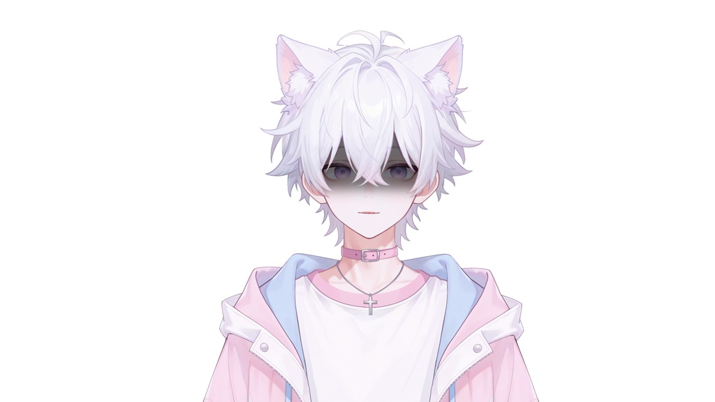 【live2d汎用モデル】白髪少年・猫耳猫尾・多表情対応・VTS対応 | White-haired Boy with Cat Ears & Tail