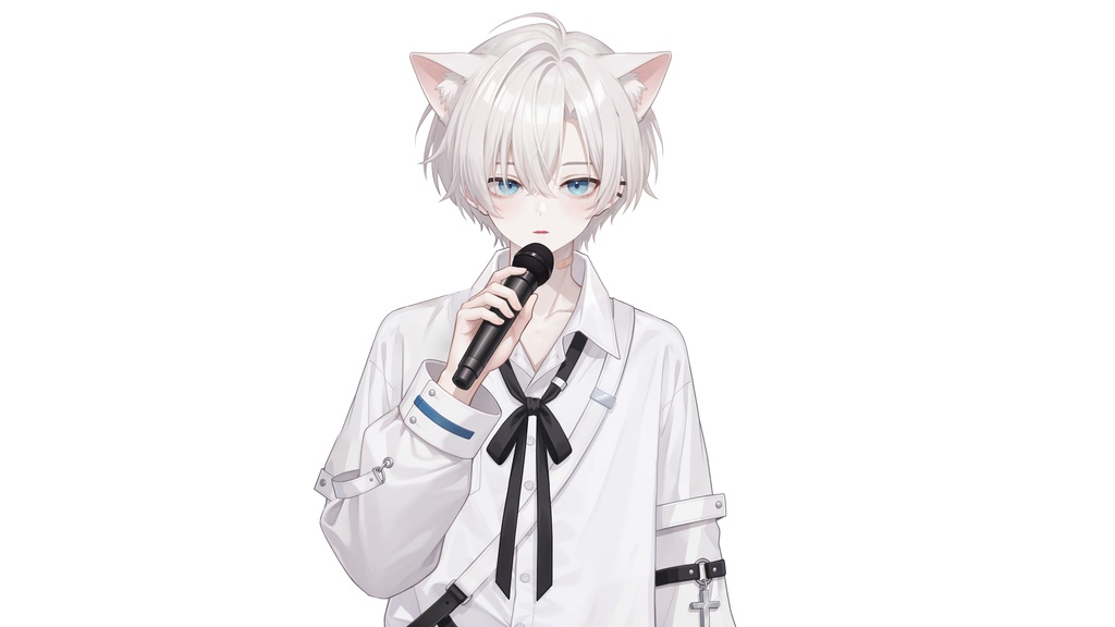 【Live2D汎用モデル】白髪地雷猫男・多表情対応・VTube Studio対応 | White-haired地雷Cat Boy VTuber Model