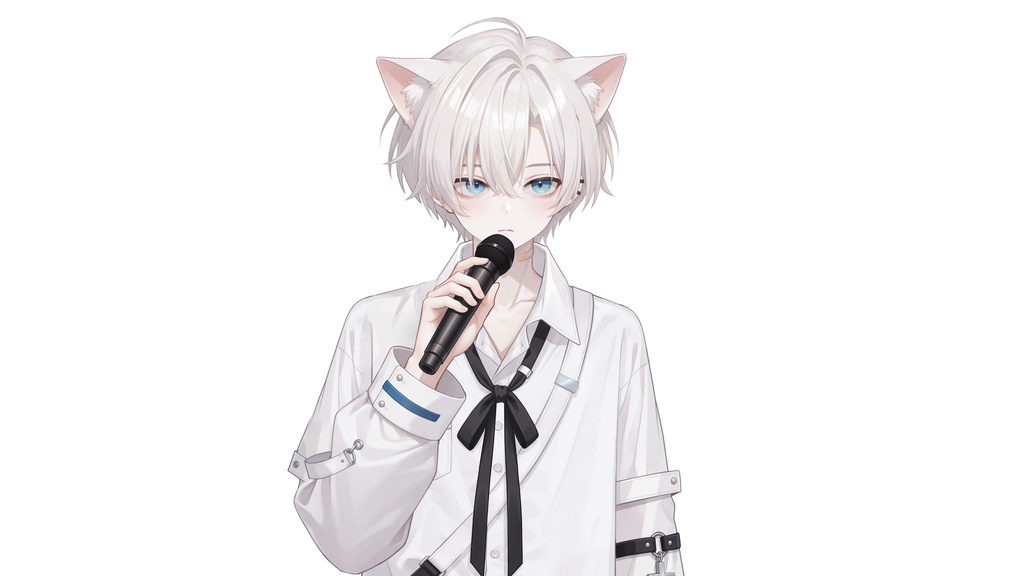 【Live2D汎用モデル】白髪地雷猫男・多表情対応・VTube Studio対応 | White-haired地雷Cat Boy VTuber Model