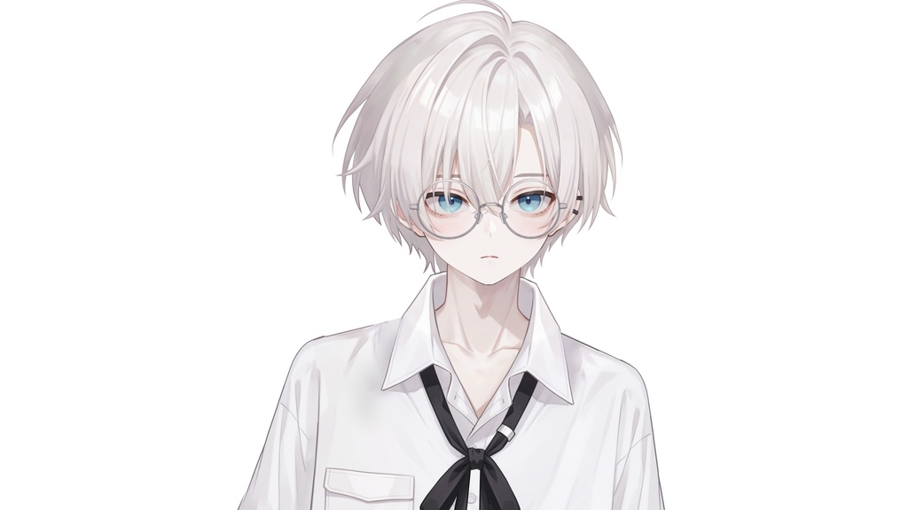 【Live2D汎用モデル】白髪地雷猫男・多表情対応・VTube Studio対応 | White-haired地雷Cat Boy VTuber Model