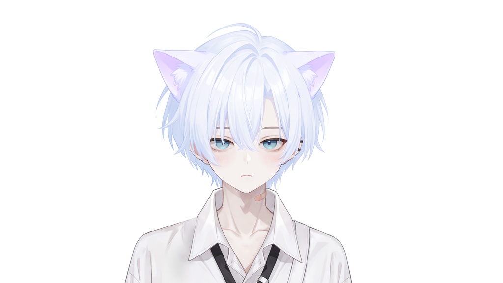 【Live2D汎用モデル】白髪地雷猫男・多表情対応・VTube Studio対応 | White-haired地雷Cat Boy VTuber Model
