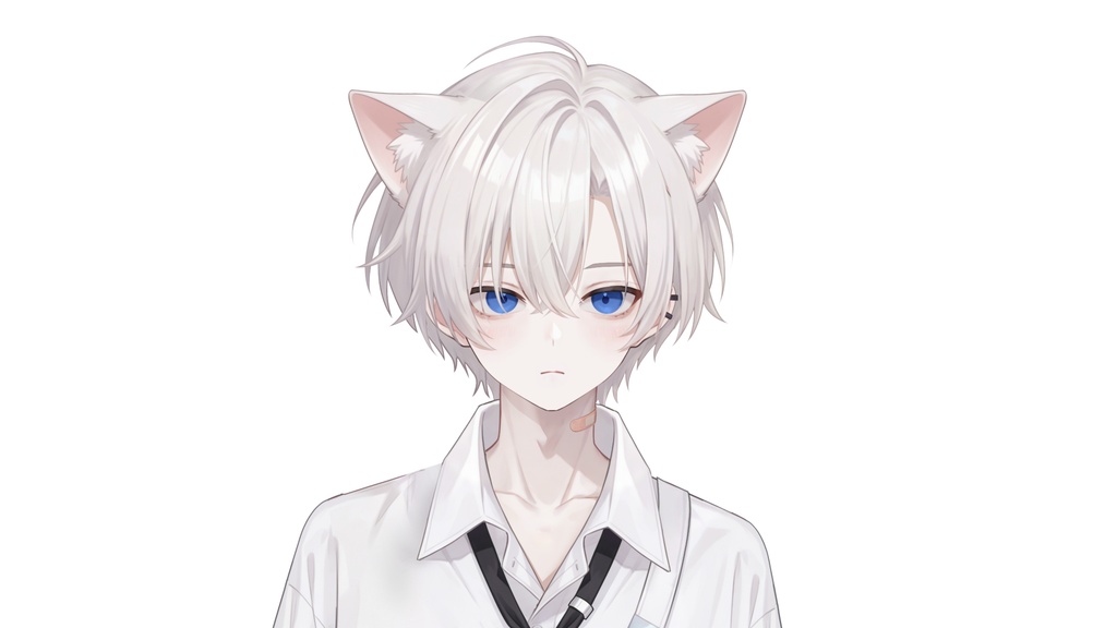【Live2D汎用モデル】白髪地雷猫男・多表情対応・VTube Studio対応 | White-haired地雷Cat Boy VTuber Model