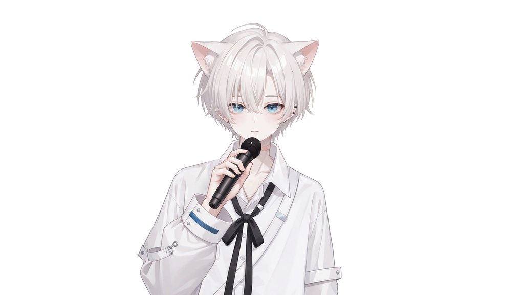 【Live2D汎用モデル】白髪地雷猫男・多表情対応・VTube Studio対応 | White-haired地雷Cat Boy VTuber Model