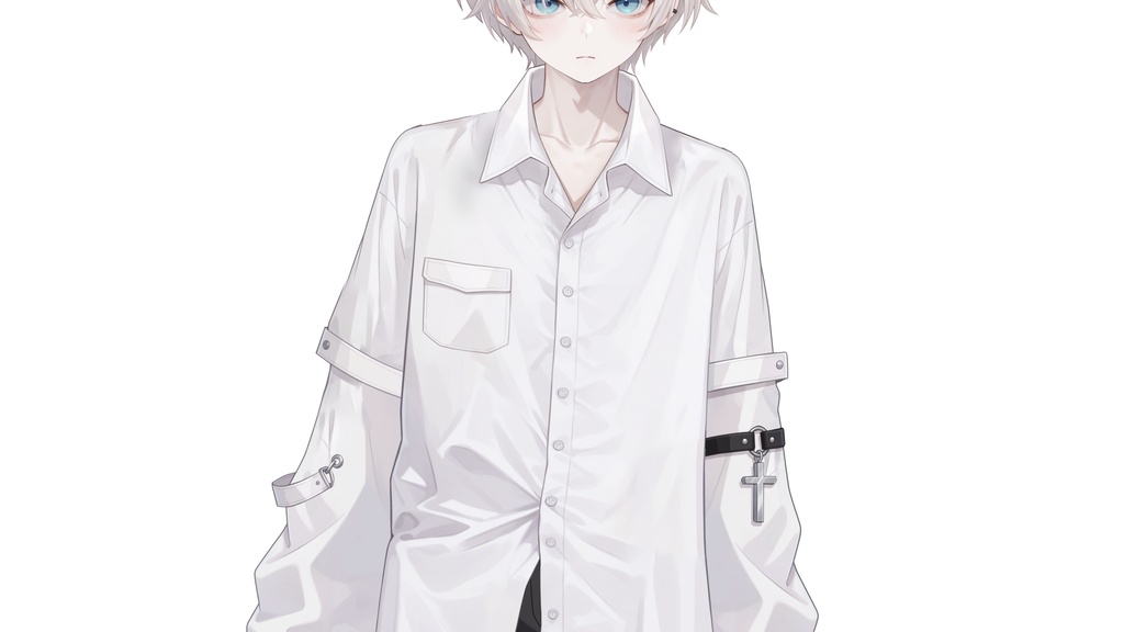 【Live2D汎用モデル】白髪地雷猫男・多表情対応・VTube Studio対応 | White-haired地雷Cat Boy VTuber Model