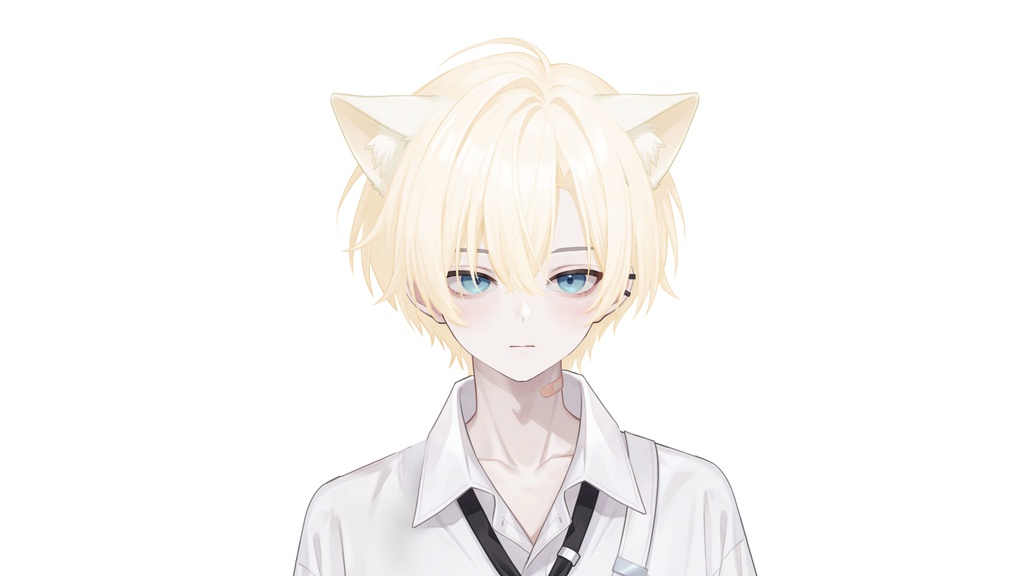【Live2D汎用モデル】白髪地雷猫男・多表情対応・VTube Studio対応 | White-haired地雷Cat Boy VTuber Model