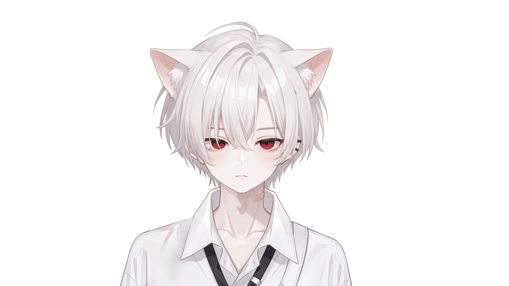 【Live2D汎用モデル】白髪地雷猫男・多表情対応・VTube Studio対応 | White-haired地雷Cat Boy VTuber Model