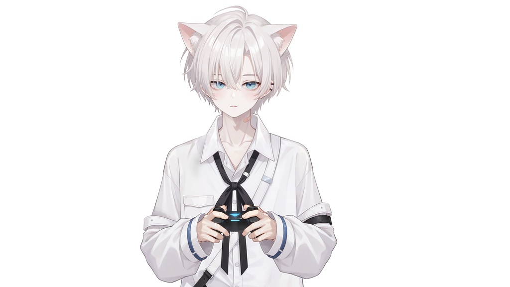 【Live2D汎用モデル】白髪地雷猫男・多表情対応・VTube Studio対応 | White-haired地雷Cat Boy VTuber Model