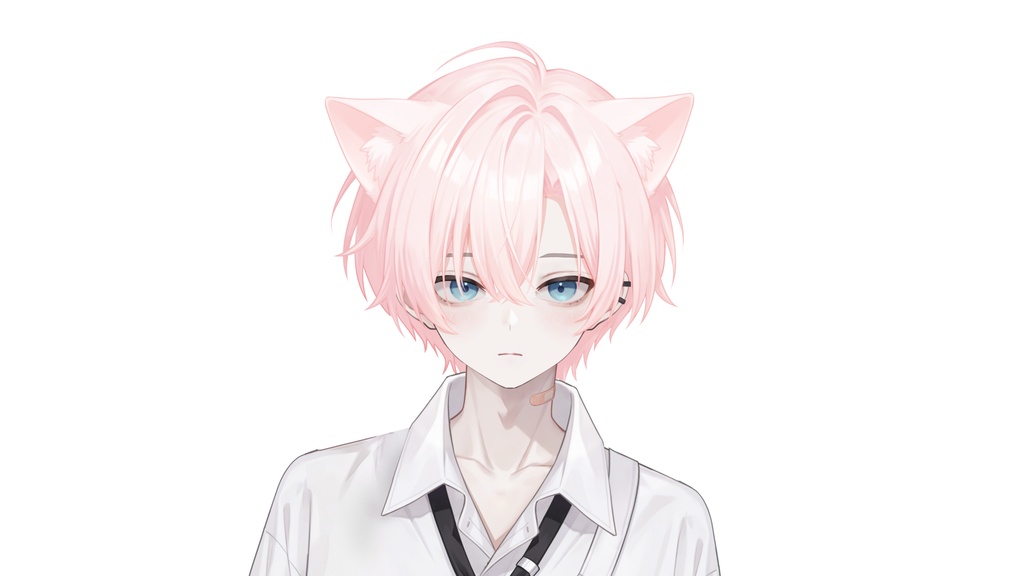 【Live2D汎用モデル】白髪地雷猫男・多表情対応・VTube Studio対応 | White-haired地雷Cat Boy VTuber Model