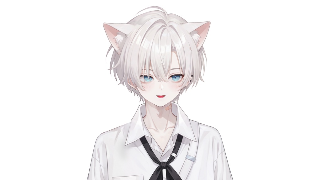 【Live2D汎用モデル】白髪地雷猫男・多表情対応・VTube Studio対応 | White-haired地雷Cat Boy VTuber Model
