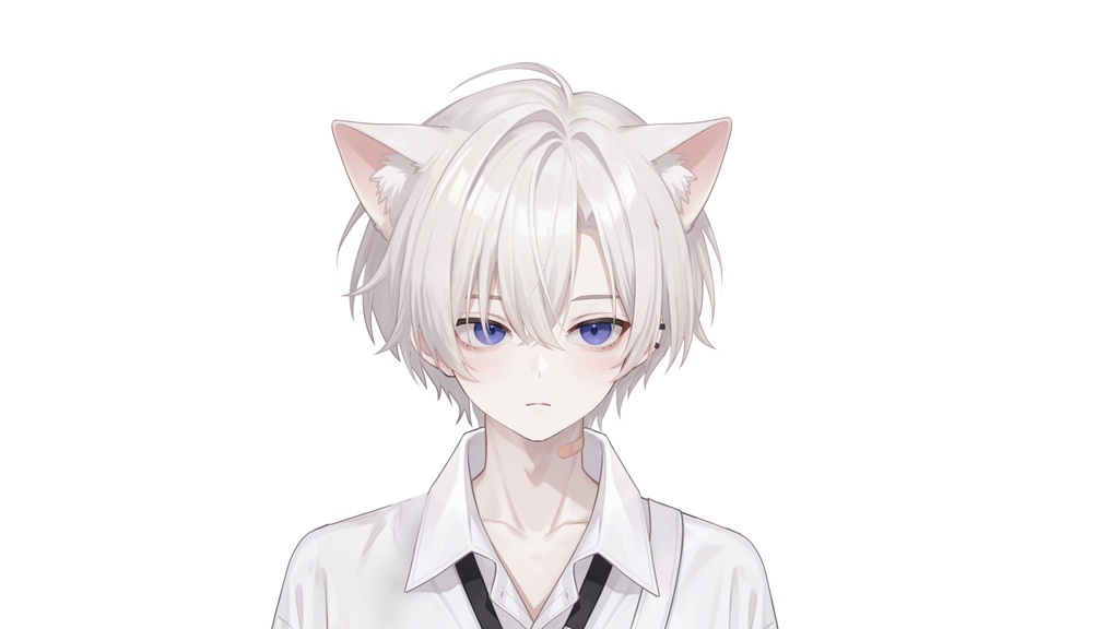 【Live2D汎用モデル】白髪地雷猫男・多表情対応・VTube Studio対応 | White-haired地雷Cat Boy VTuber Model