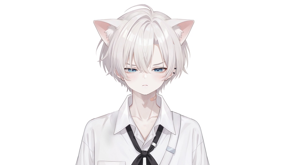 【Live2D汎用モデル】白髪地雷猫男・多表情対応・VTube Studio対応 | White-haired地雷Cat Boy VTuber Model
